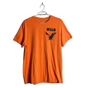 American Eagle Men's Orange Short Sleeve Crewneck T-Shirt
